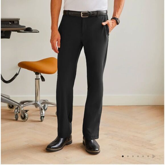 EUC MEN’S XL SHORT FIGSPRO BLACK STRAIGHT LEG TROUSERS - Picture 2 of 13